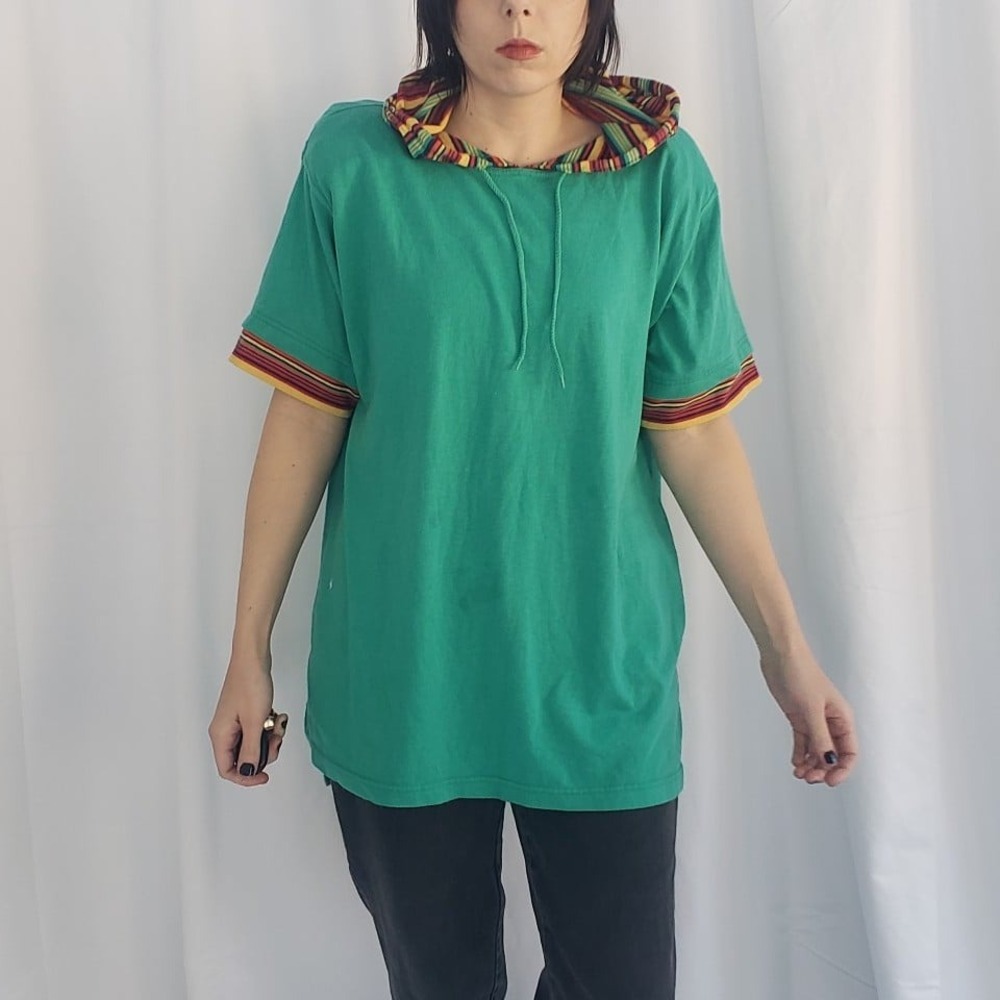 80s/90s‎ Green Oversize Hooded Tee